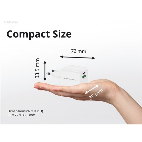 Conceptronic ALTHEA15W 2 Port 20W GaN USB PD caricab.