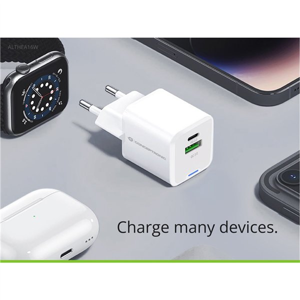 Conceptronic ALTHEA16W 2 Port 33W GaN USB PD caricab.