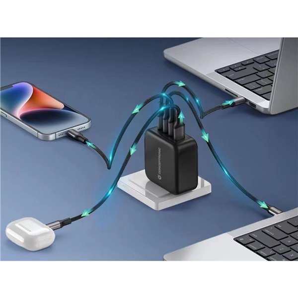 Conceptronic ALTHEA18B 4 Port 100W GaN USB PD caricab.