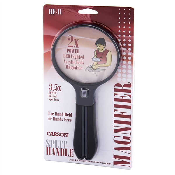 Carson HF-11 split handle lente lente d'ingrandim. con illumin.