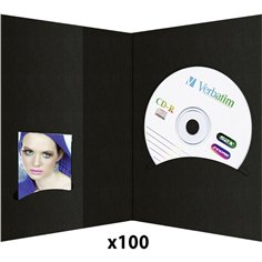 1x100 Daiber busta fototessere con tas.CD-rom fino 10x15cm nero