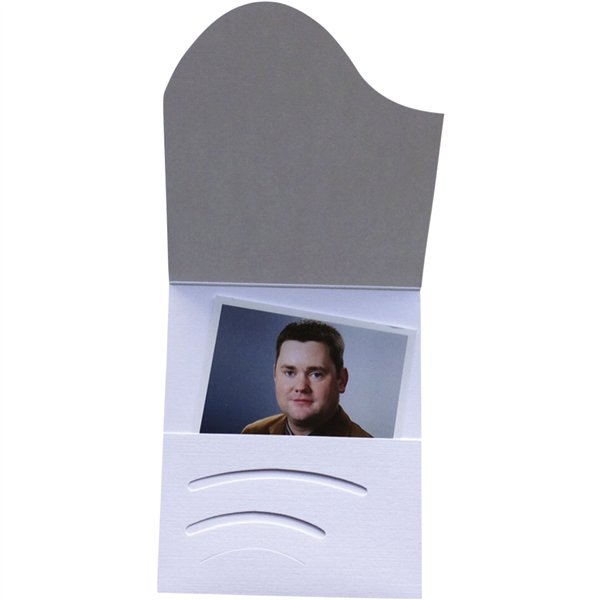 1x100 Daiber porta fototessera Wave bianco cart.di lino 16019