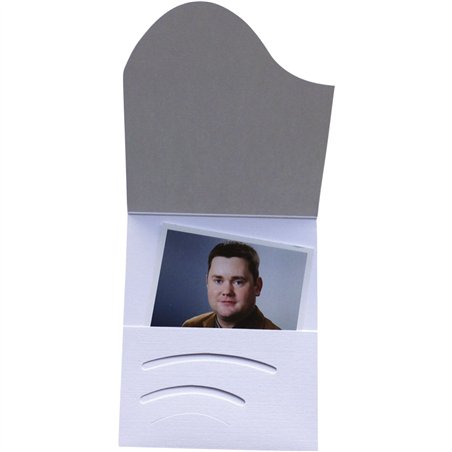 1x100 Daiber porta fototessera Wave bianco cart.di lino 16019