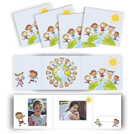 1x10 Daiber globo terr.  13x18cm cartellina portafoto bamb. 13348