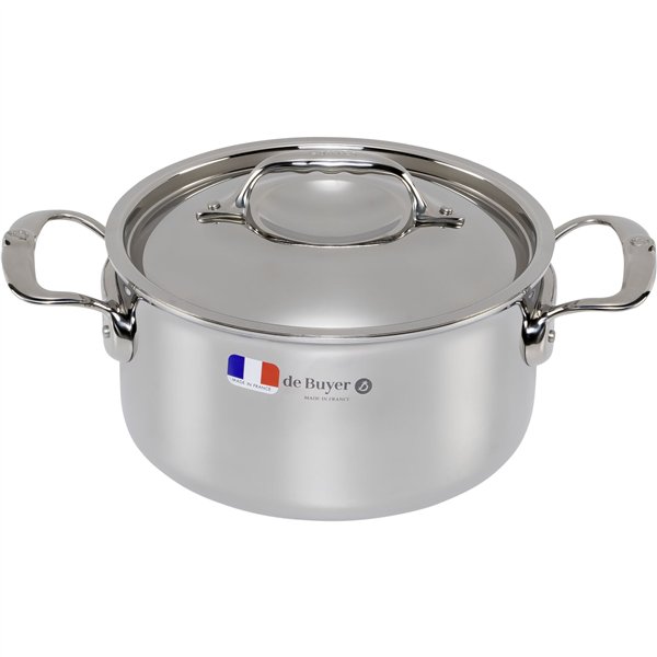 De Buyer Affinity pentola per arrosti inox con coperchio 20 cm
