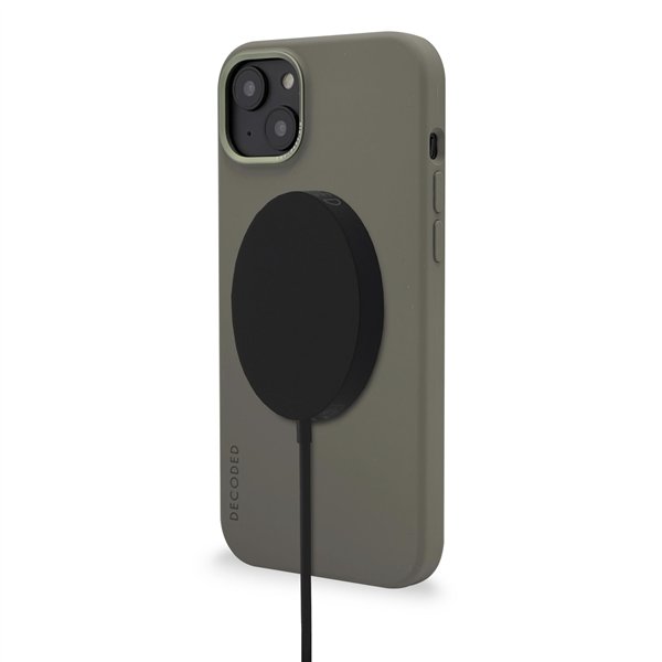 Decoded AntiMicrobial Silicone cover post.iPhone 14 Plus Olive
