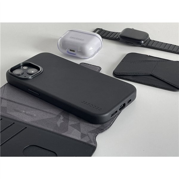 Decoded pelle cust. staccabile a portaf. iPhone 14 Plus nero