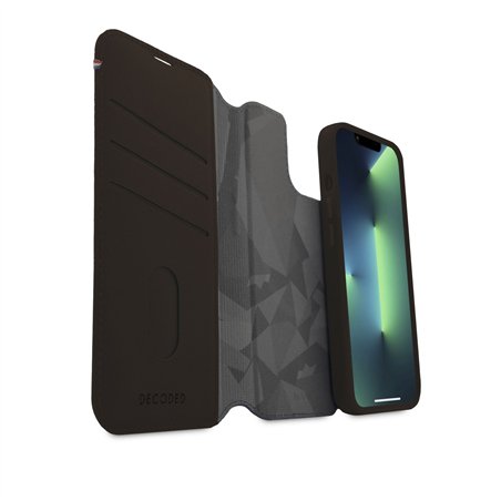 Decoded pelle cust. staccabile a portaf. iP 14Plus marrone ciocc.