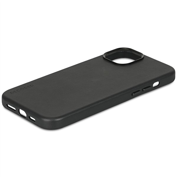 Decoded cover posteriore pelle per iPhone 15 Plus nero