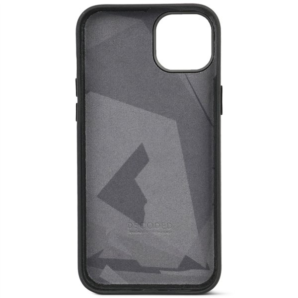 Decoded cover posteriore pelle per iPhone 15 Plus nero