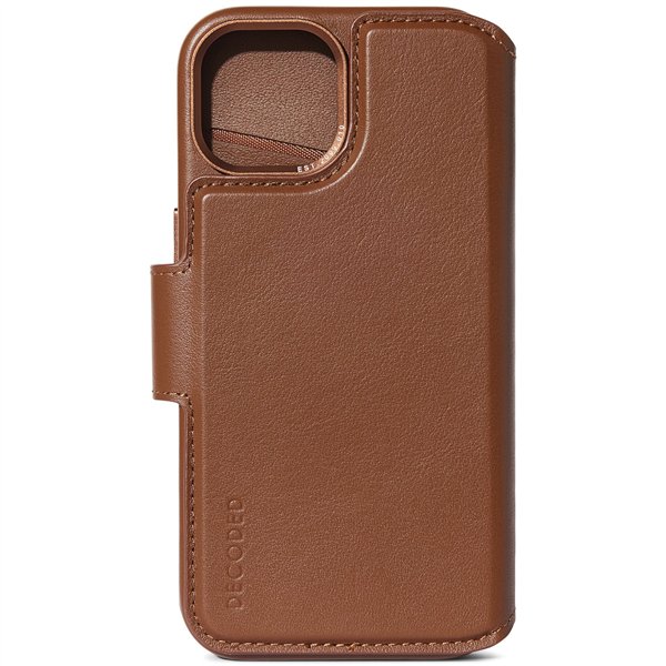 Decoded custodia portaf. pelle stacc. per iPhone 15 Plus Tan
