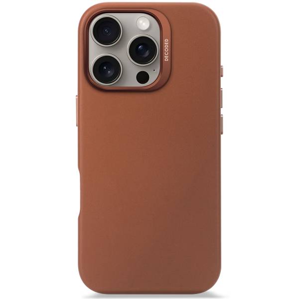 Decoded cover posteriore pelle iPhone 16 Pro Tan
