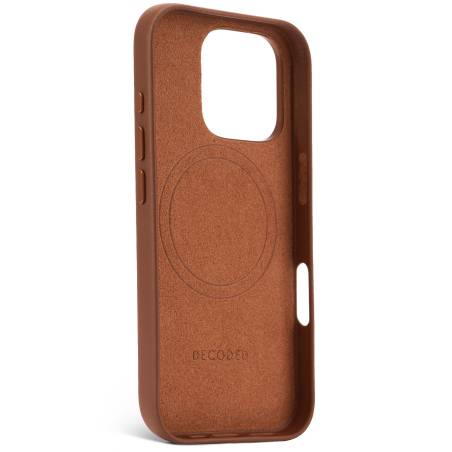 Decoded cover posteriore pelle iPhone 16 Pro Tan