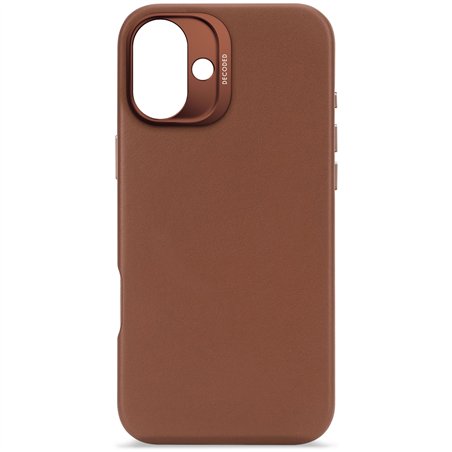Decoded cover posteriore pelle iPhone 16 Plus Tan