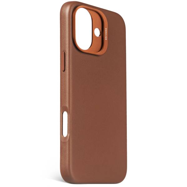 Decoded cover posteriore pelle iPhone 16 Plus Tan