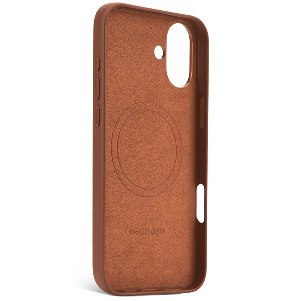 Decoded cover posteriore pelle iPhone 16 Plus Tan