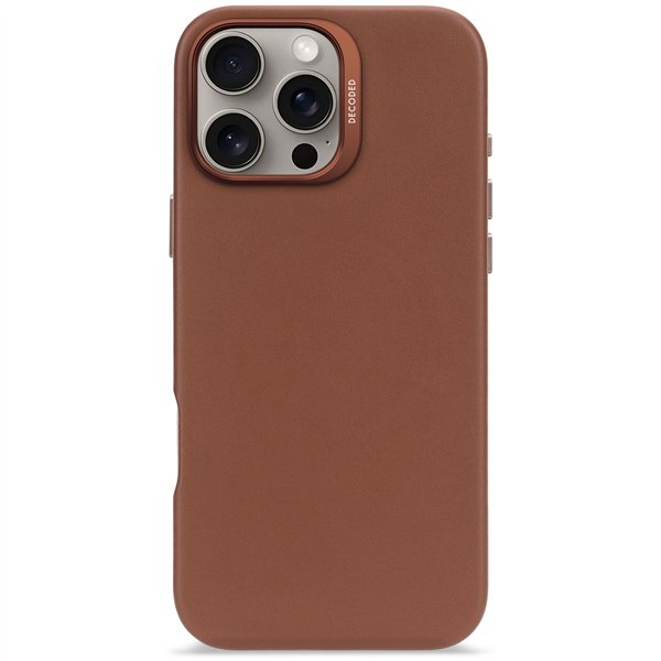 Decoded cover posteriore pelle iPhone 16 Pro Max Tan