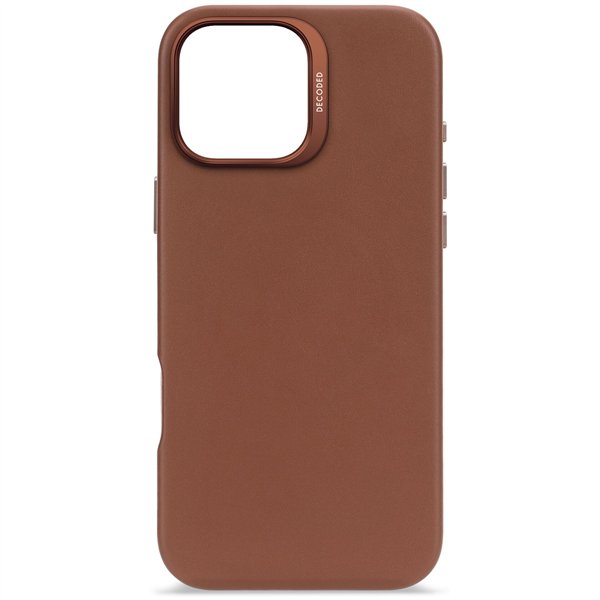 Decoded cover posteriore pelle iPhone 16 Pro Max Tan