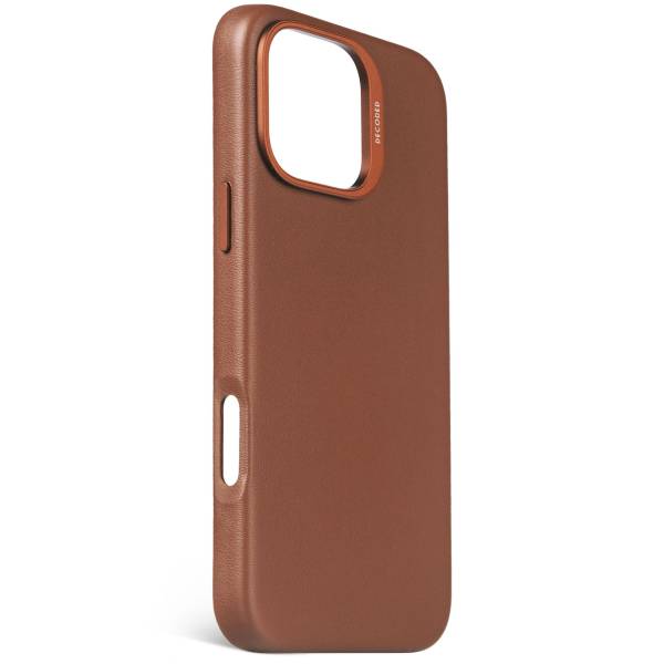 Decoded cover posteriore pelle iPhone 16 Pro Max Tan