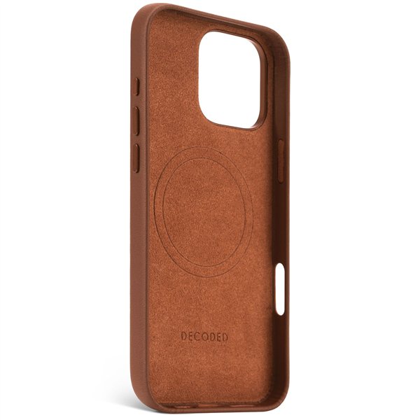 Decoded cover posteriore pelle iPhone 16 Pro Max Tan