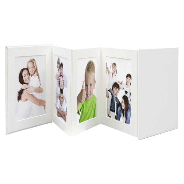 Deknudt Leporello bianco 8x13x18 similpelle 8 Bilder A66DC1 8PH