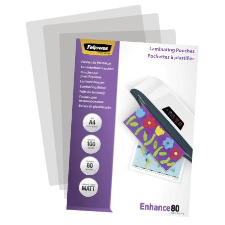 Fellowes pell. di laminazione A4 80 mic opaco - 100 pezzi