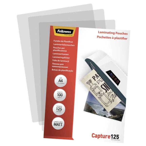 Fellowes pell. di laminazione A4 125 mic opaco - 100 pezzi