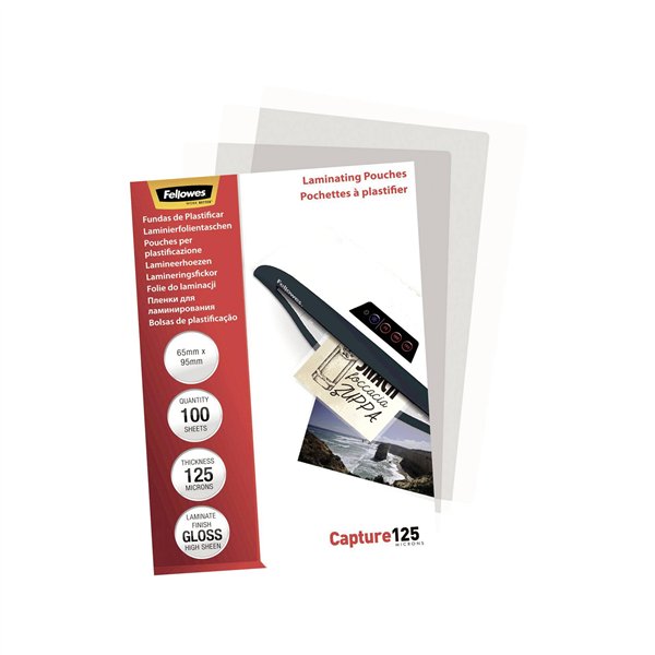 Fellowes pell. di laminazione 65x95 mm 125 mic lucida