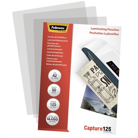 Fellowes pell. di laminazione A2 125 mic - 50 pezzi