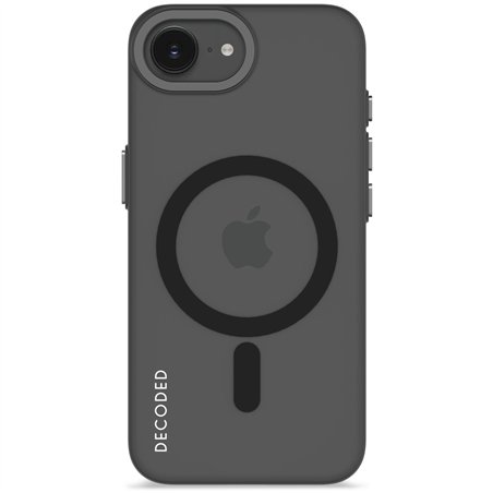 Decoded Recycled cover poster. iPhone 16e trasparente nero