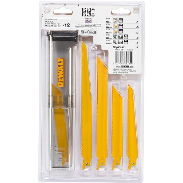 DeWalt DT2445-QZ Säbelsägeblatt-Set 12-tlg.