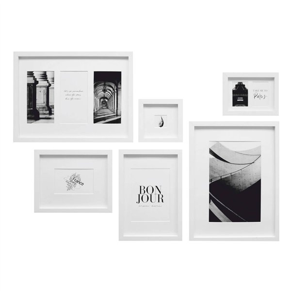 Deknudt S46YK1 WALL parete fot. con 6 cornici legno bian./ ppt.