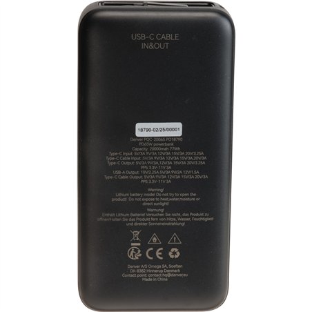 Denver Powerbank PQC-20065 20000mAh Fast Charge PD65W