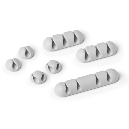Durable clip per cavi mix 7 pz. autoadesivi, grigio 504110