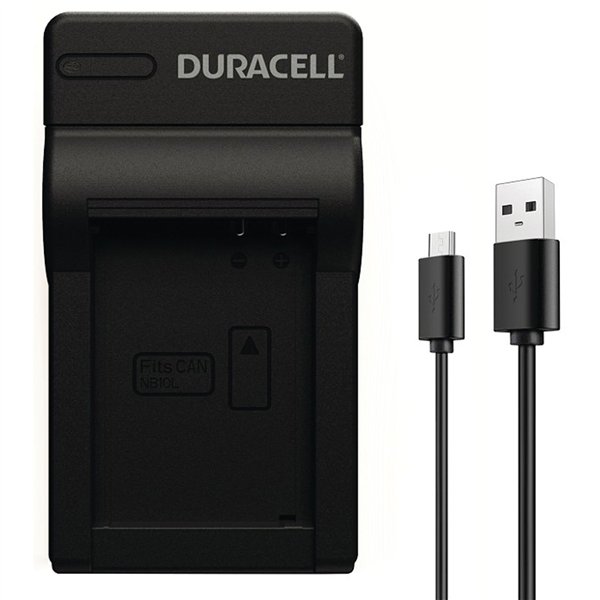 Duracell caricabatt.con cavo USB per DRC10L/NB-10L