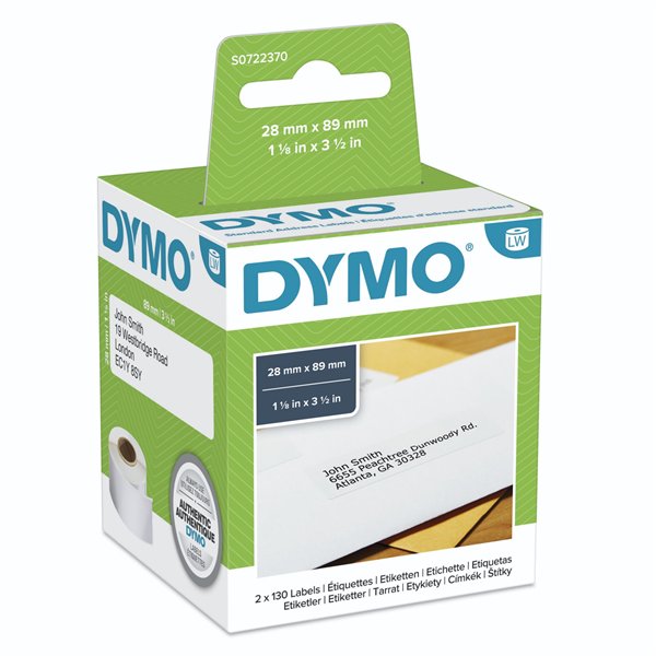 Dymo etichette indirizzo 28x89 mm bianco 2x 130 pz. 99010