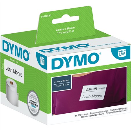Dymo Removable White name badge 41 x 89 mm bianco 300 pz.  11356