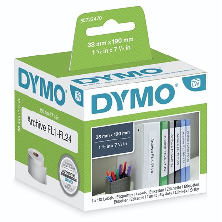 Dymo Etichette per classatori 38 x 190 mm bianco 110 pz. 99018