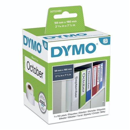 Dymo Etichette per classatori 59 x 190 mm bianco 110 pz. 99019