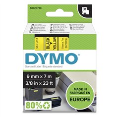 Dymo D1 nastro      9 mm x 7 m nero    su  giallo         40918