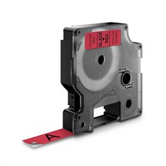 Dymo D1 nastro      12 mm x 7 m nero    su  rosso          45017 2
