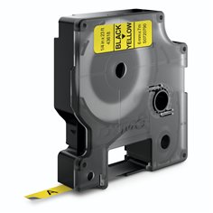 Dymo D1 nastro      6 mm x 7 m nero    su  giallo         43618 2