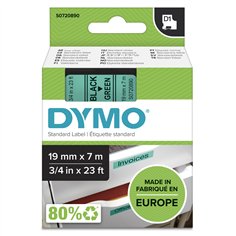 Dymo D1 nastro      19 mm x 7 m nero    su  verde          45809