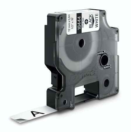 Dymo Rhino nastro IND, Vinyl 12 mm x 5,5 m nero su bianco