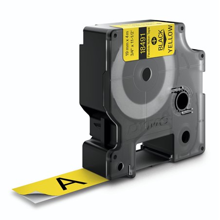 Dymo Rhino nastro IND, Nylon 19 mm x 3,5 m nero su giallo