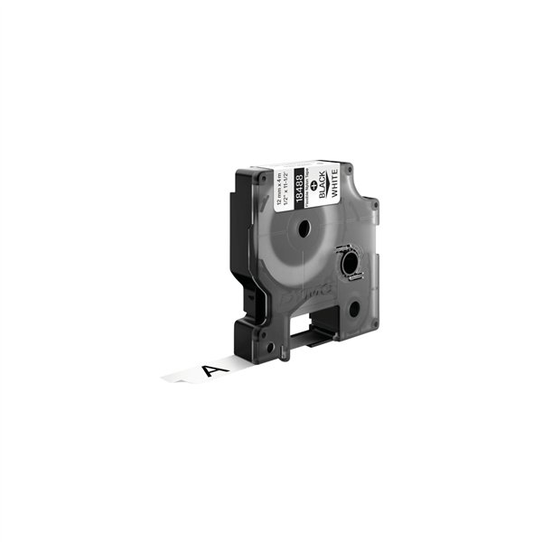 Dymo Rhino nastro IND, Nylon 12 mm x 3,5 m nero su bianco