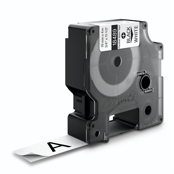 Dymo Rhino nastro IND, Nylon 19 mm x 3,5 m nero su bianco
