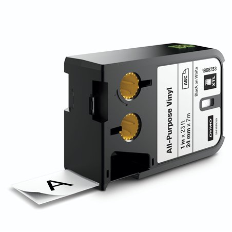 Dymo XTL nastro Vinyl perm. 24 mm x 7 m nero su bianco