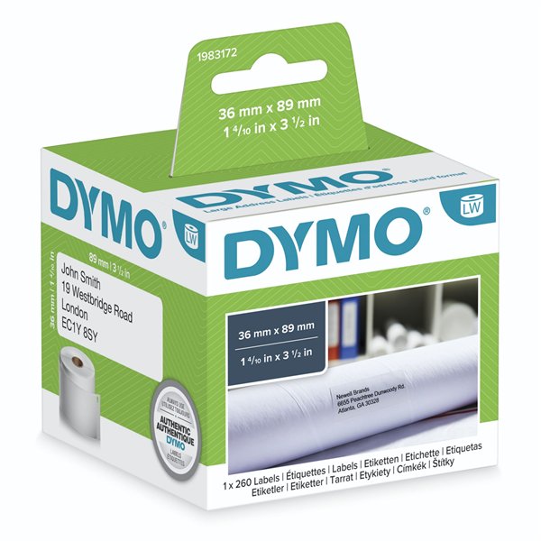 Dymo etichette indirizzo grande 36 x 89 mm bianco 1x 260 pz.