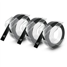 1x3 Dymo 3D nastro ad.9 mm x 3 m plastica nero 2